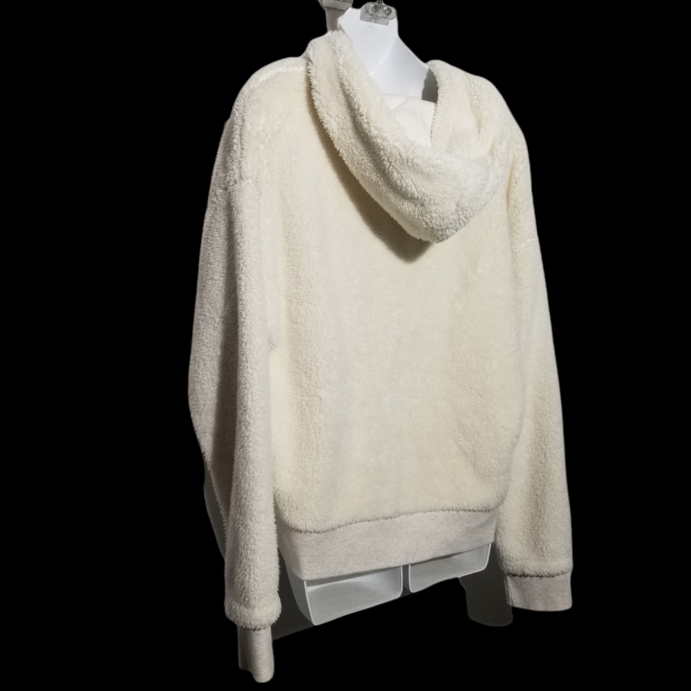 Victoria's Secret Plush Cream Color Hoodie Pullover w/Hood Sz Large-XL Like New - Picture 2 of 14